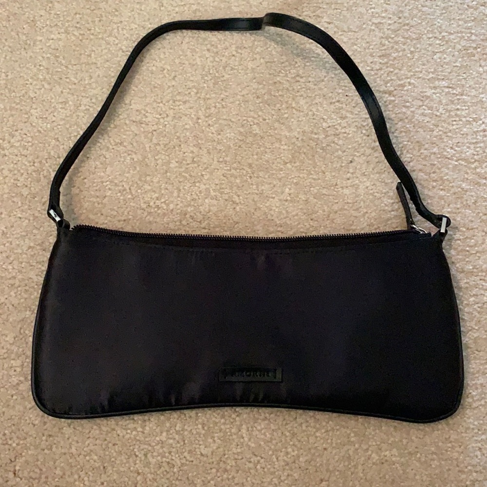 Trendy, silky over the shoulder black bag!